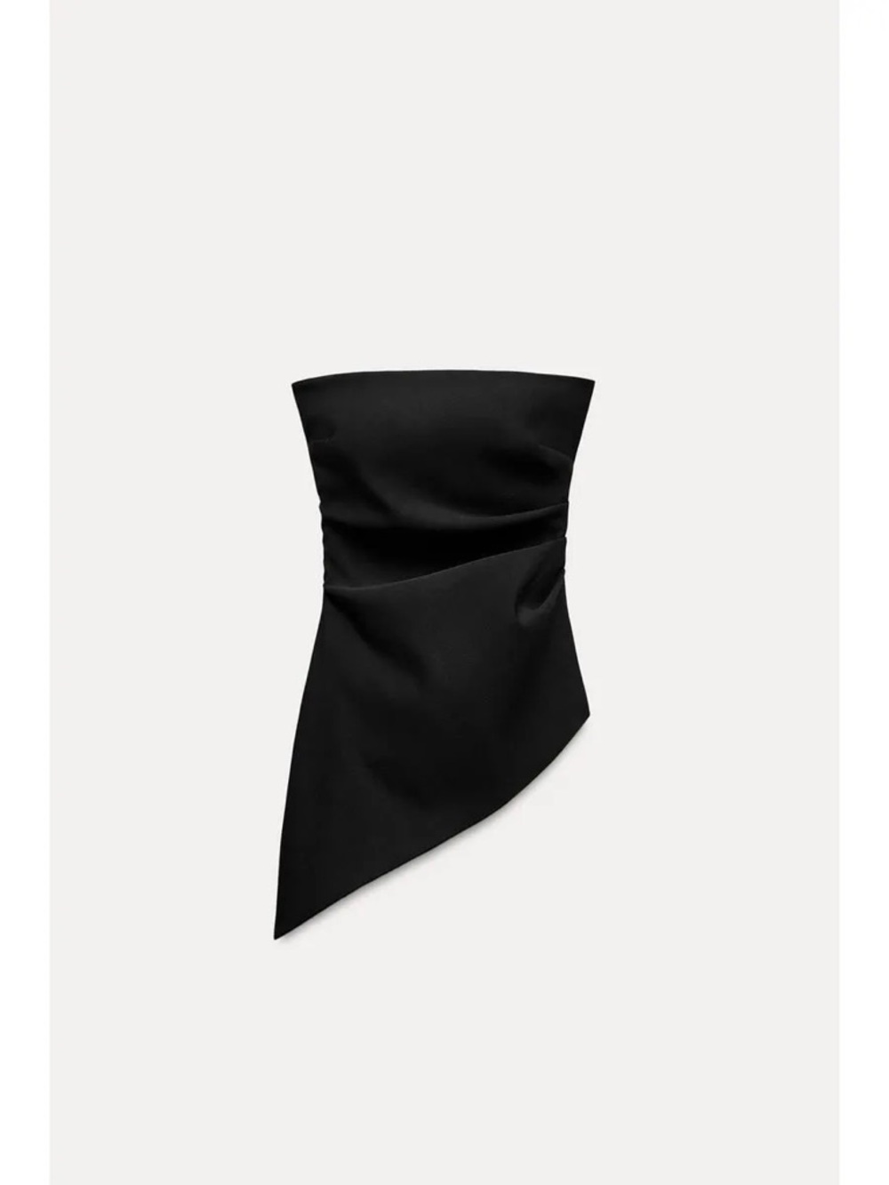 Black Asymmetric Strapless Top